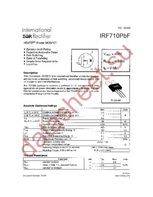IRF710PBF datasheet  